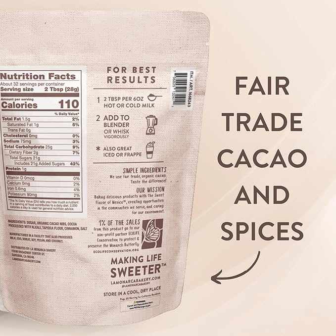 Mexican Hot Chocolate, 32 Ounce (2lb), Authentic Mexican Style Hot Chocolate Mix with Organic Cacao