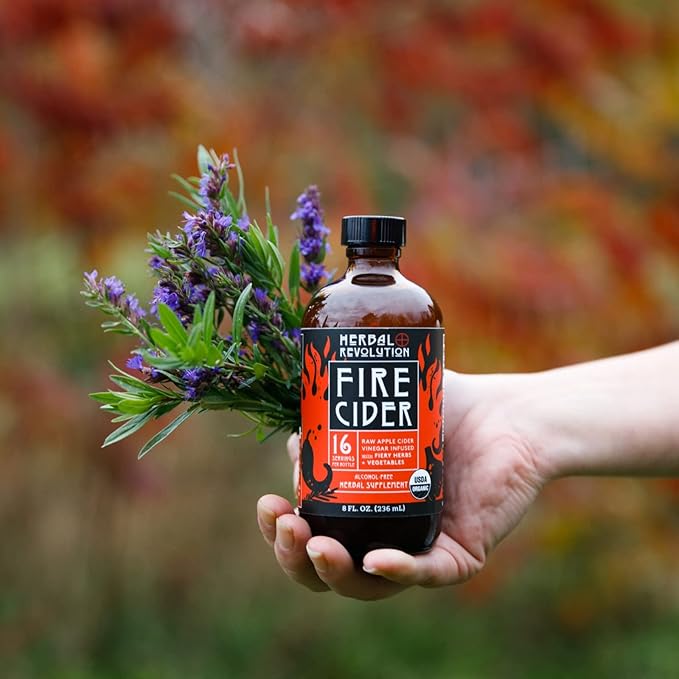Herbal Revolution Fire Cider Apple Cider Vinegar - Certified Organic Non-GMO ACV Infused with