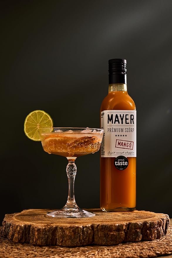 Mayer Premium Artisanal Mango Cocktail Syrup - Handcrafted in Hungary, Natural, Over 50% Real