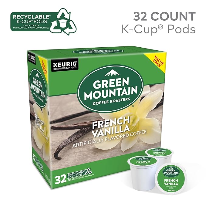 Green Mountain Coffee Roasters French Vanilla Coffee, Keurig Single-Serve K-Cup pods, Light Roast