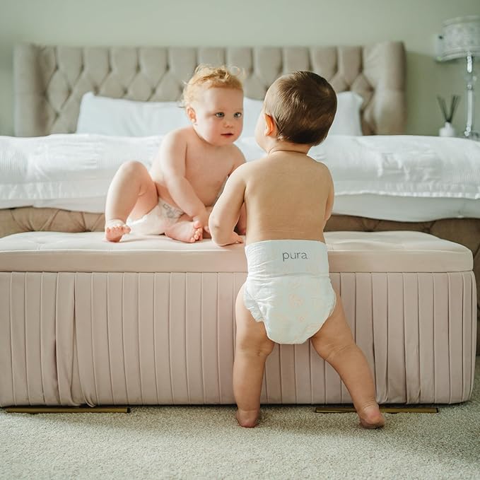 Pura Hypoallergenic Diapers, Size 1 (4-11 lbs), Newborn, Totally Chlorine Free, Wetness Indicator