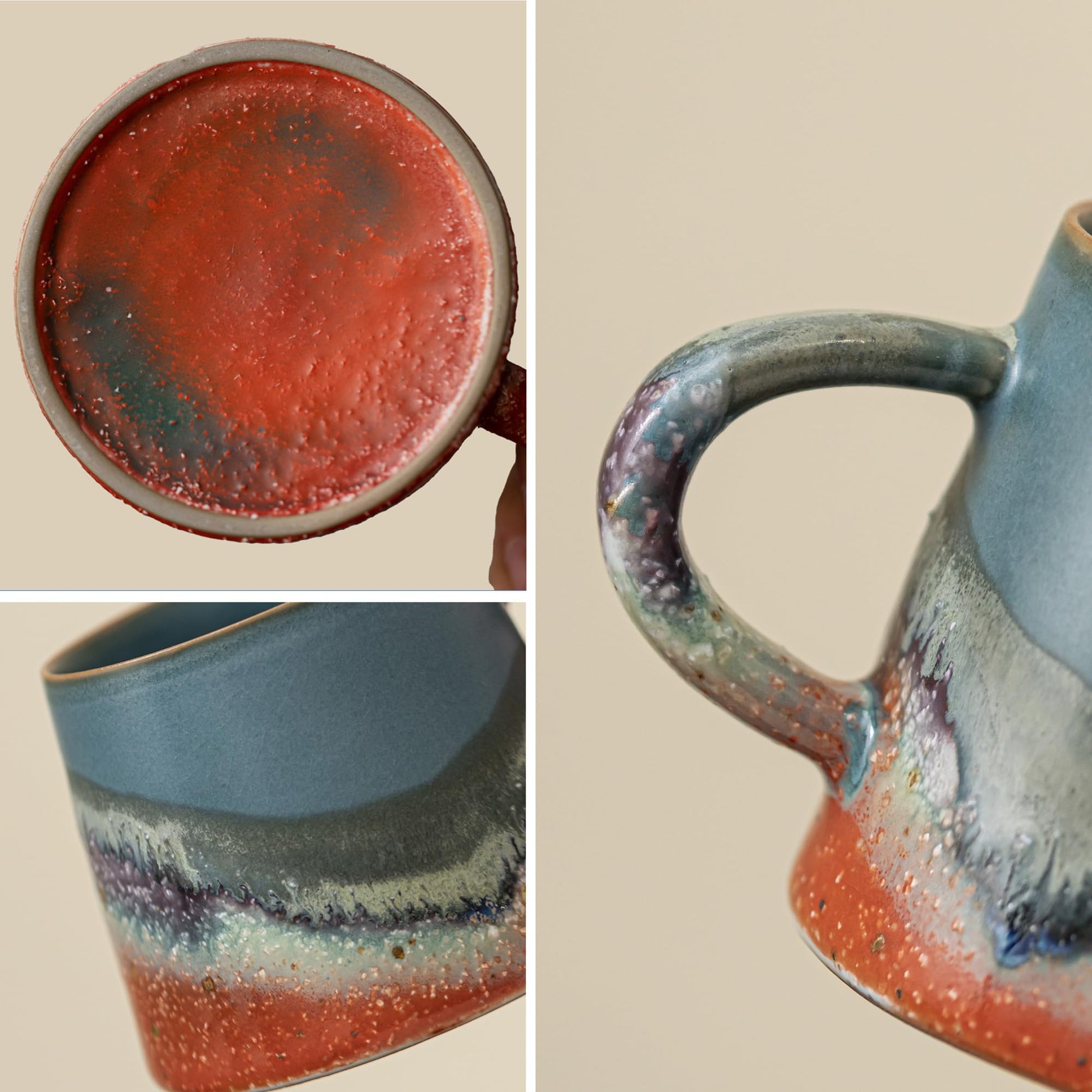Vintage Coffee Mug 8 OZ Handmade Ceramic Coffee Espresso Cup with Handle