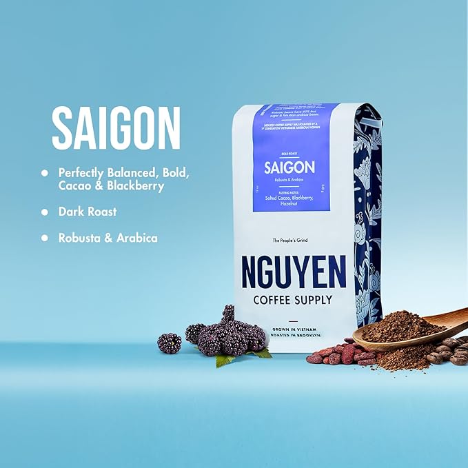 Nguyen Coffee Supply - Saigon Robusta & Arabica Blend: Dark Roast Premium Whole Coffee Beans