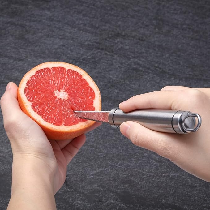 Grapefruit Knives 2 Pack, Stainless Steel Grapefruit Utensil Knife, Serrated Edge & Thick Gauge