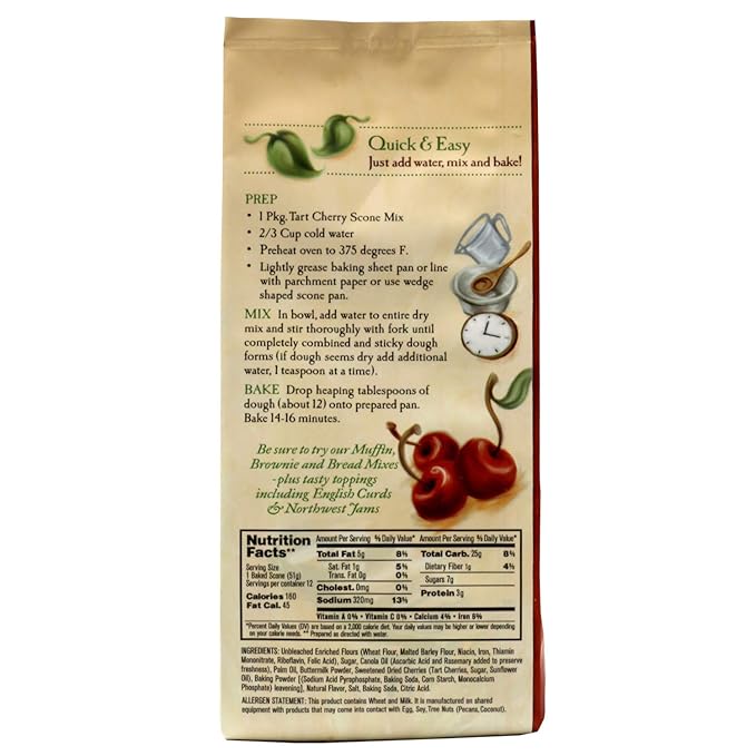 English Scone Mix, Tart Cherries by Sticky Fingers Bakeries ??Easy to Make English Scones Fresh