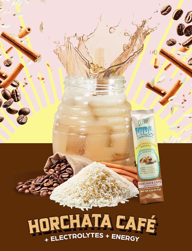 Hydration + Energy Electrolyte Drink Mix ??Coffee Horchata Agua Fresca Flavor | Sugar-Free Powder