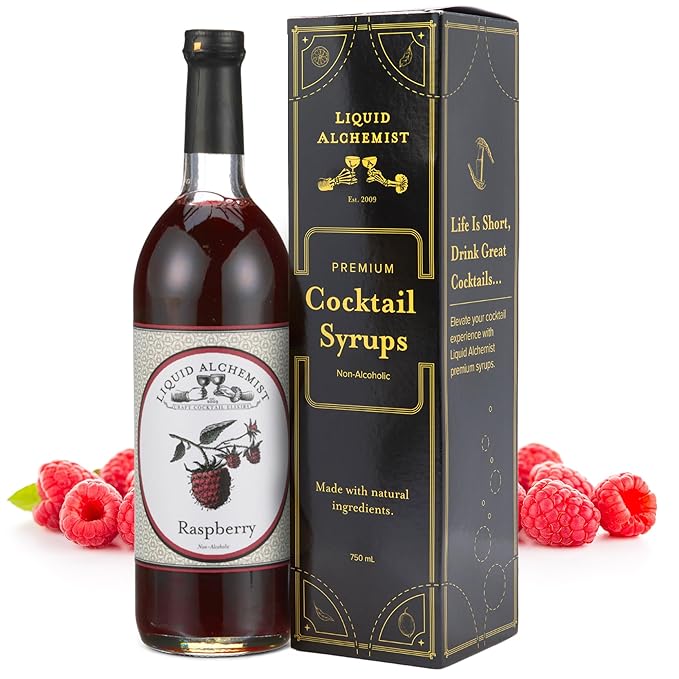 Liquid Alchemist Raspberry Syrup for Drinks - Real Ingredients Make our Raspberry Puree for Drinks