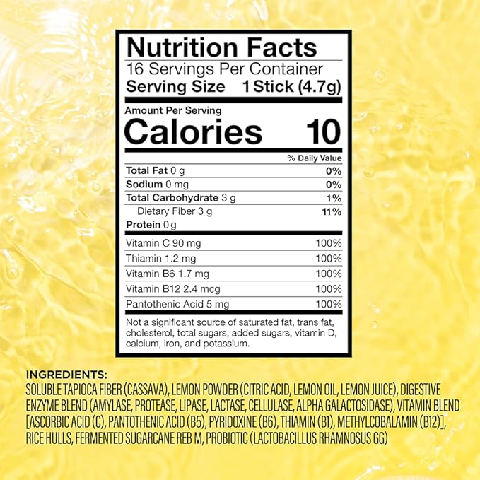 VitaCup Super H2O Bloating Relief and Digestive Health Drink Mix Packets, Probiotics, Prebiotics, C