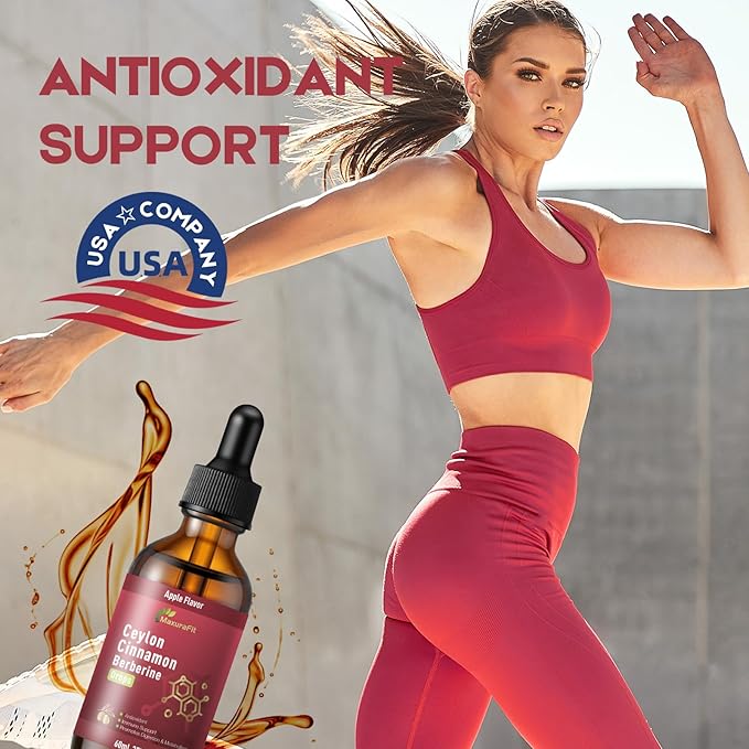 2 Pack Ceylon Cinnamon Berberine Bitter Liquid Drops Supplement with Turmeric,Green Tea,Apple Cider
