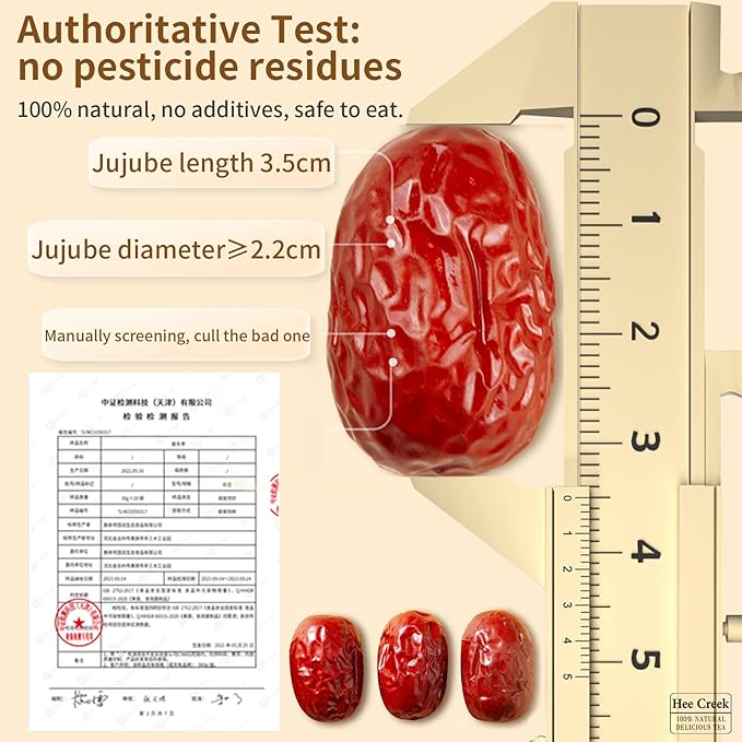 Hee Creek Chinese Jujube Dates 500g (1.1LB) dried red date High Grade Dried Red Dates Fruit Jujubes