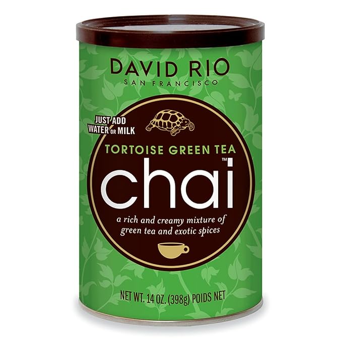Tortoise Green Tea Chai Tea Latte Mix, 14 Oz, Green Tea, Organic Spices, Dairy Free, Serve Hot or