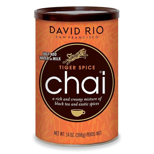 Tiger Spice Chai Tea Latte Mix, 14 Oz, Black Tea, Organic Spices, Dairy Free, Serve Hot or Cold