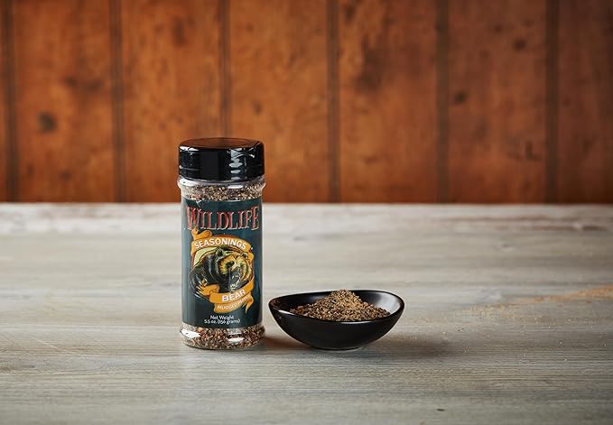 Wildlife Seasonings Bear Rugged Pepper Blend - Bold 7 Pepper Steak Seasoning for Beef, Pork, and