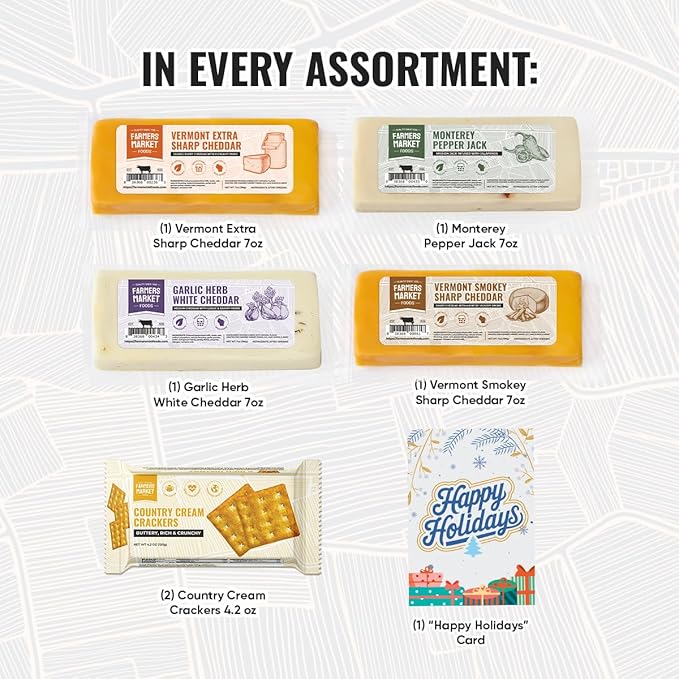 Farmers Market, Gluten Free, Keto, Paleo, Low Sodium, Zero Sugar, Wisconsin Cheese Gift Sets