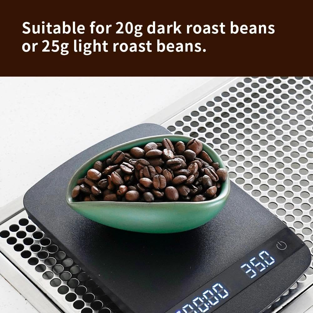 watchget Ceramic Coffee Dosing Cup & Tea Storage Tray, Dark Green