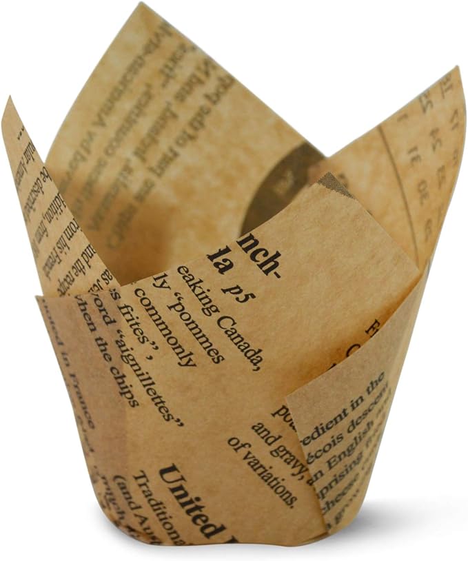 Unbleached Newspaper Medium Size Tulip Baking Cups Cupcake Liners Muffin Liners Greaseproof Paper