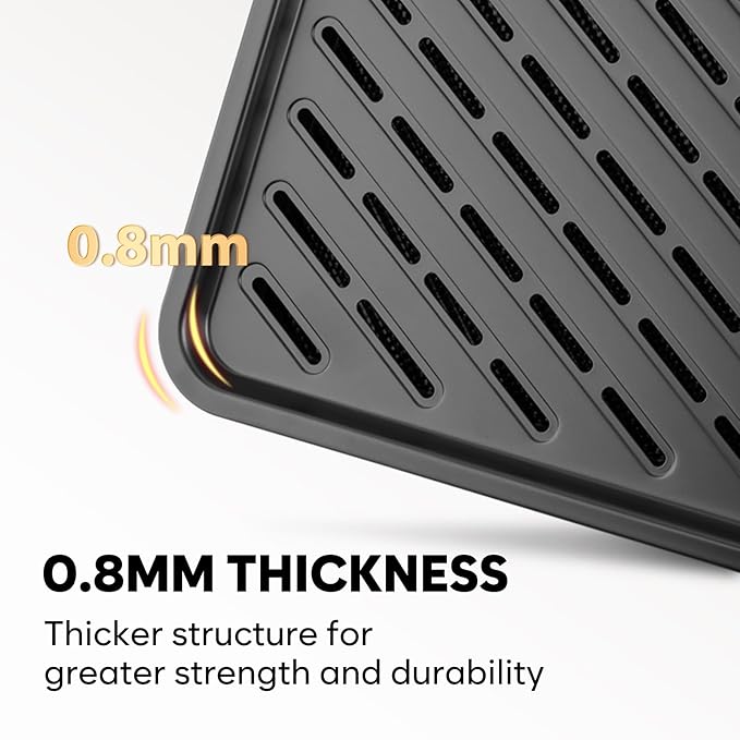 Cookie Sheet for Baking with Wire Rack, Thicker Carbon Steel Half Baking Sheet Pan Set Non Stick