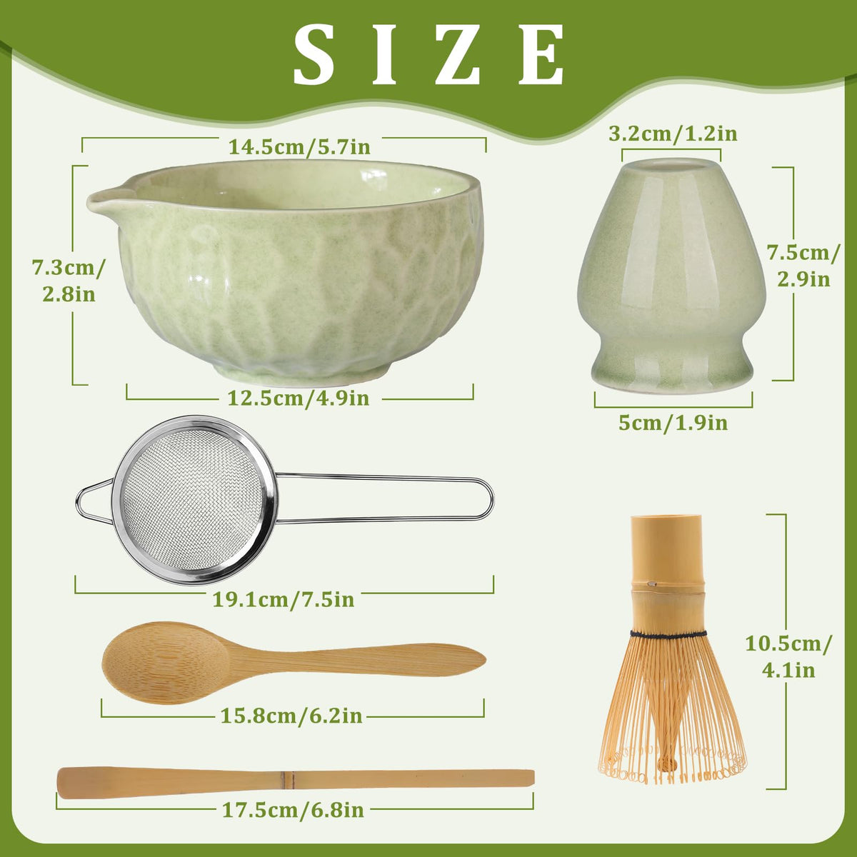 Matcha whisk Set,Japanese Matcha Set,Matcha Bowl with Spout,Matcha Whisk and Holder,Bamboo