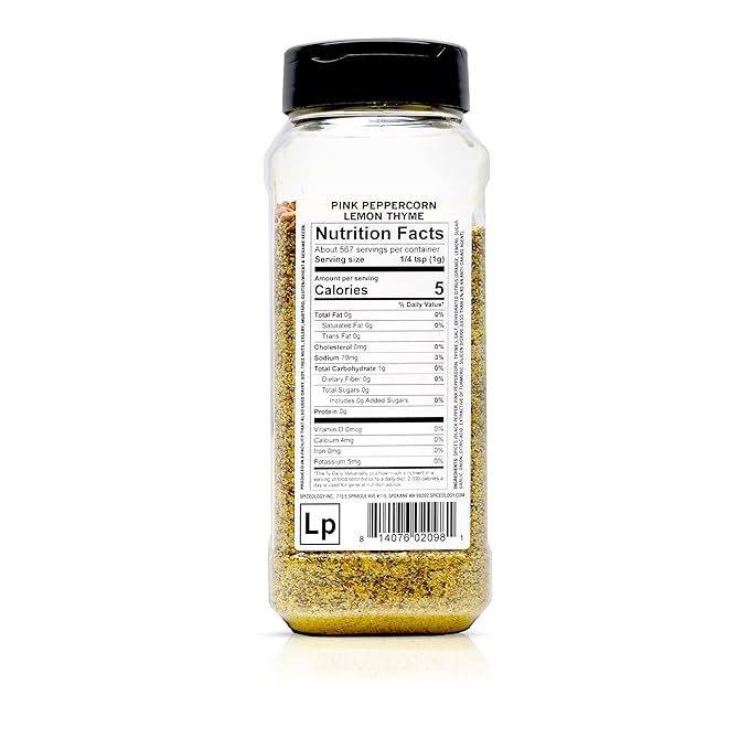 Spiceology - Pink Peppercorn Lemon Thyme - Use On: Chicken, Salmon, Shrimp, Potatoes, Butter