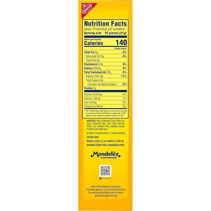 Wheat Thins Original Snacks, Whole Grain Wheat Crackers, Bulk Snack Crackers, Family Size, 6 - 14 oz Boxes
