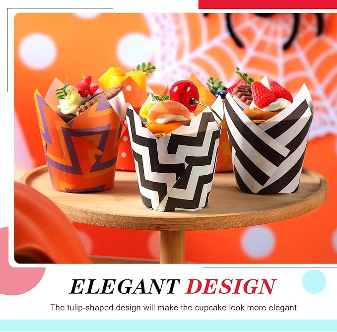 500 Counts Halloween Tulip Cupcake Liners Baking Paper Cups Wrappers Birthday Party Muffin Cupcake