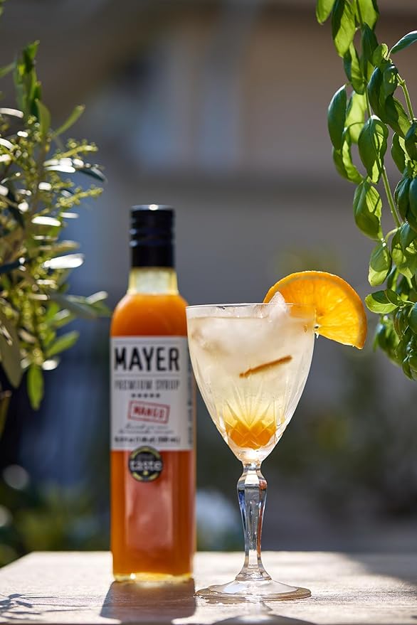 Mayer Premium Artisanal Mango Cocktail Syrup - Handcrafted in Hungary, Natural, Over 50% Real