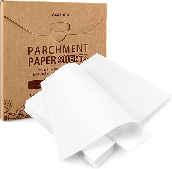 200PCS Parchment Paper Sheets, 12x12in, Squares Baking Paper for Baking, Air Fryer, Steaming