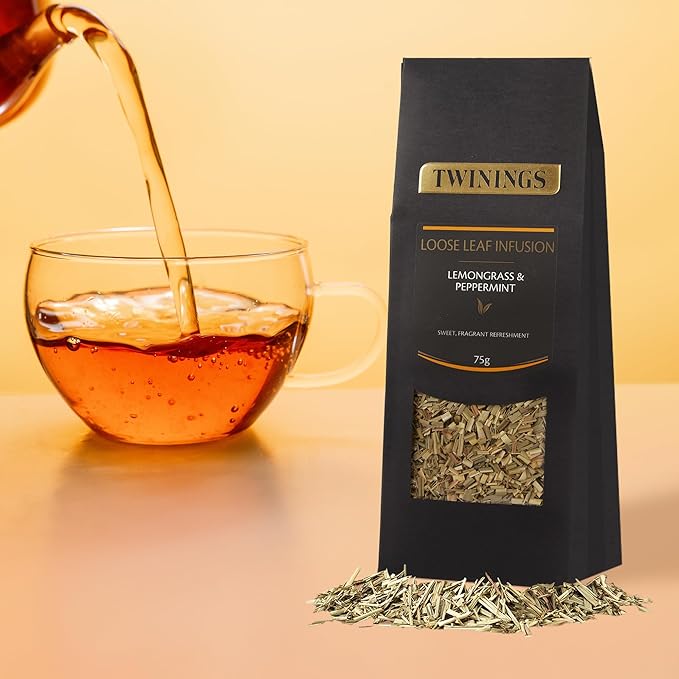 Twinings Lemongrass & Peppermint Loose Leaf Infusion Herbal Tea, 2.65 Ounce (75g) Pouch, Naturally
