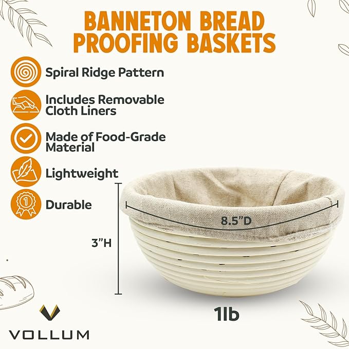 Banneton Bread Proofing Basket sourdough proofing basket for Beginners & Professional Bakers
