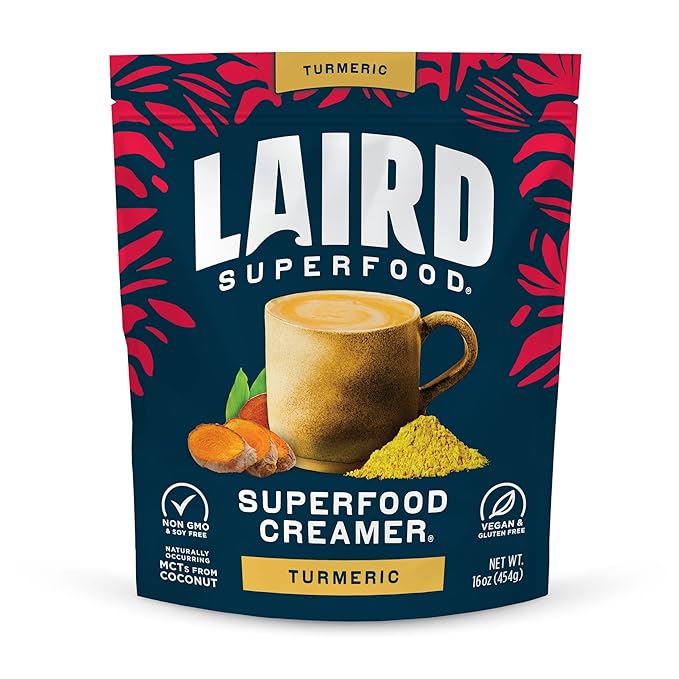 Laird Superfood Non-Dairy Original Superfood Turmeric Coconut Powder Coffee Creamer, Gluten Free