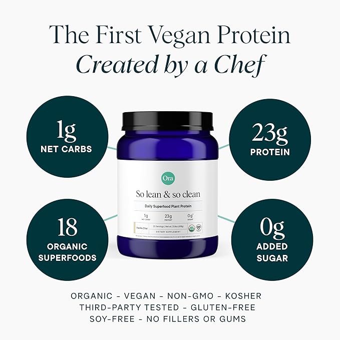 Ora Organic Vegan Protein Powder - 23g Plant-Based Protein Powder for Women and Men | Clean Protein