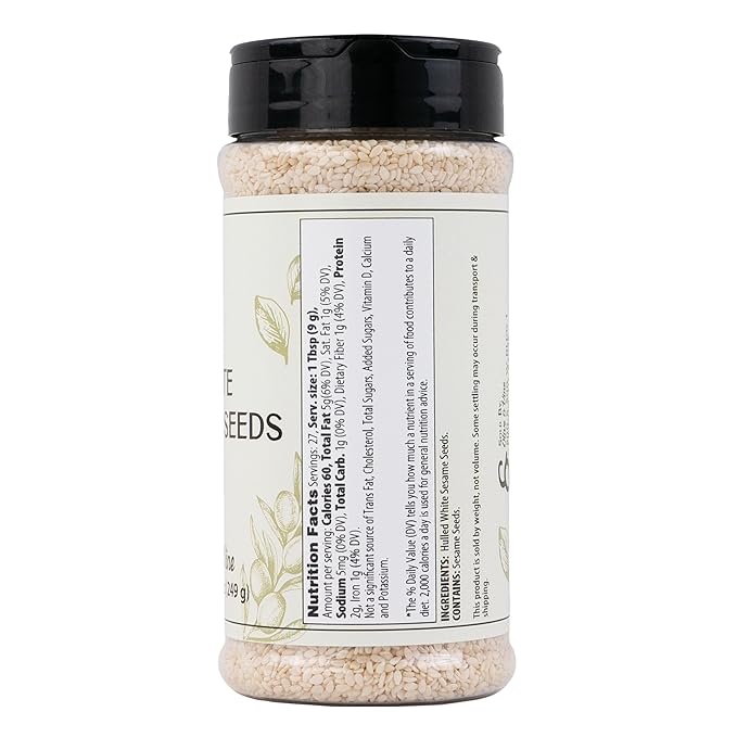 Olive & Vine White Sesame Seeds, Nutty Flavor, For Baking & Cooking, Rich Tradition, Authentic