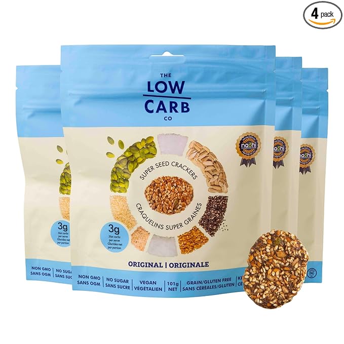 Super Seed Crackers, Gluten Free & Keto Friendly Healthy Snacks, Vegan, Zero Sugar, Paleo &