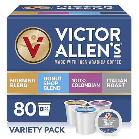 Victor Allen's Coffee Variety Pack (Morning Blend, 100% Colombian, Donut Shop Blend, and Italian