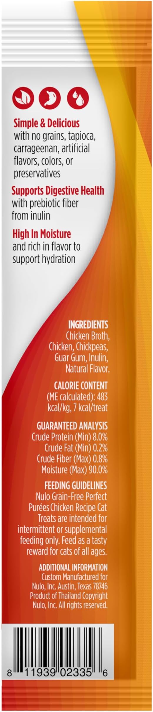 Nulo Freestyle Grain-Free Perfect Purees Premium Wet Cat Treats, Squeezable Meal Topper for