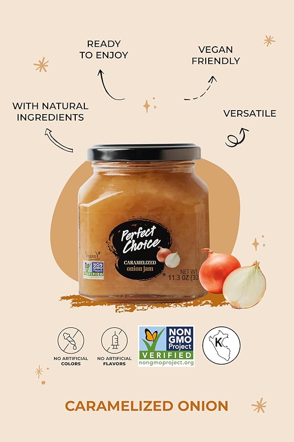 Perfect Choice Caramelized Onion - Delicious Spread on Burgers, Meats, Cheeses & More