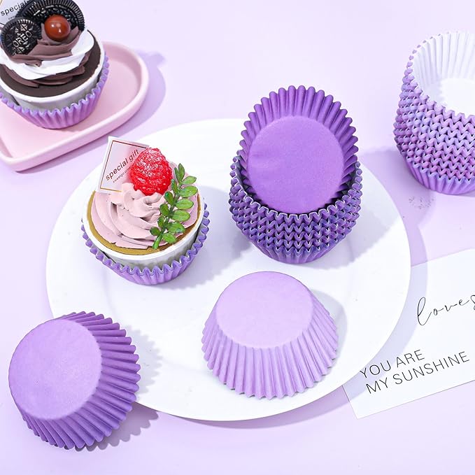 Whaline 600Pcs Purple Cupcake Liners Gradient Purple Baking Cups Cupcake Wrappers Muffin Liners for