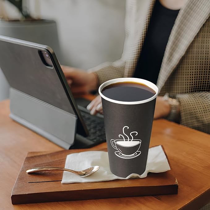16 oz Paper Coffee cups, 210 Count, Disposable Drinking Cups for Parties, Office Use, and Everyday
