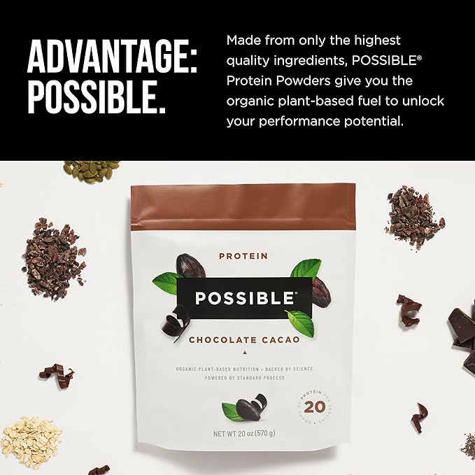 Possible Protein Powder Chocolate Cacao - 20g of Vegan, Plant-Based Protein Mix - Non-GMO