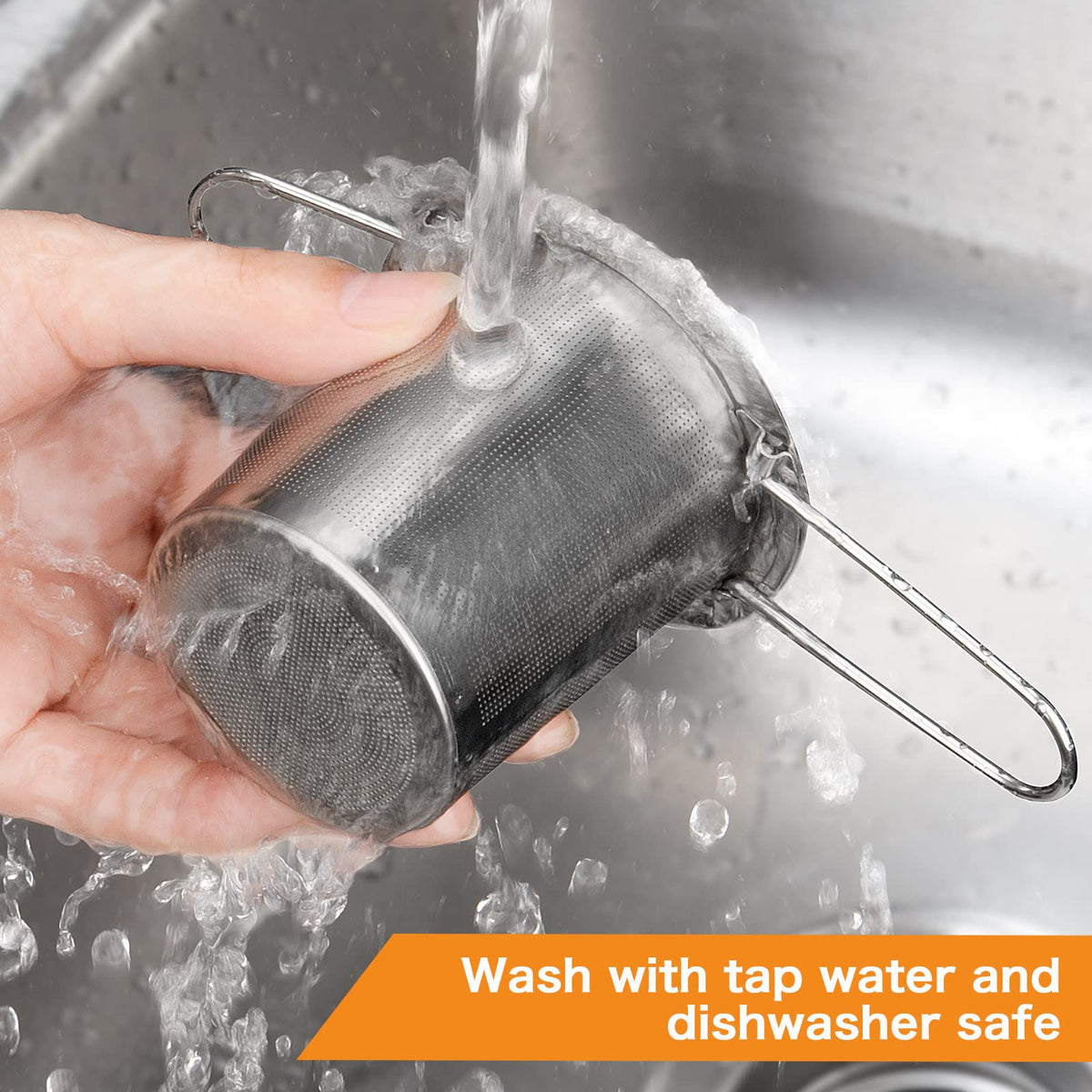 2Pack Tea Strainer, Stainless Steel Tea Infuser Basket Sitting in Mugs, Evmliy Tea Infusers for