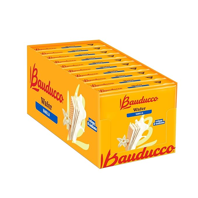 Bauducco Wafer Cookies, Vanilla, 28 oz (Pack of 10) - Crispy Layered Wafers with Rich Vanilla Cream