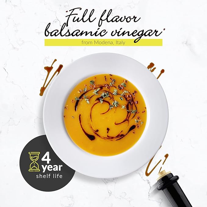Louianna - Organic Balsamic Vinegar of Modena, High Polyphenol Balsamic Vinegar Dressing, Aged Red