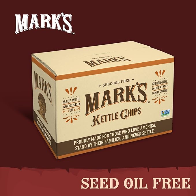 MARK???Kettle Cooked Avocado Oil Potato Chips, BBQ ??Seed Oil & GMO Free | Barbecue, 5 oz (Pack of
