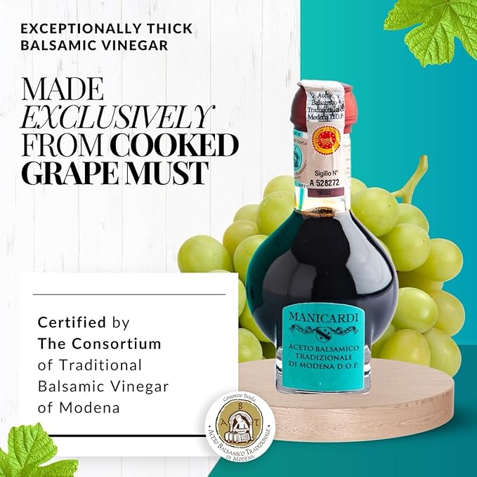 MANICARDI Traditional Balsamic Vinegar of Modena PDO Affinato Aged 12 Years - Aged Italian Vinegar