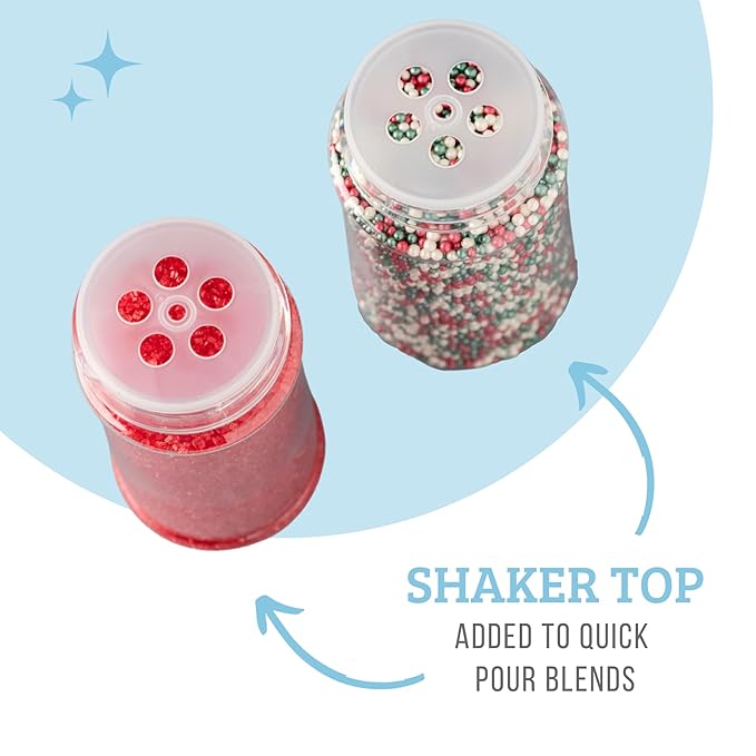Sweets Indeed, Christmas Sprinkles, 4 Pack, Holiday Edible Sprinkle Mix, Perfect for Cake