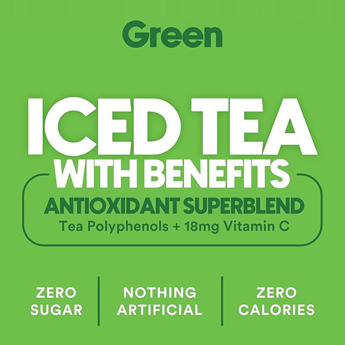 Ryl Iced Tea, Green, Antioxidant Superblend, Zero Sugar, Low Carb, Zero Calorie Iced Tea, 16.0 Fl
