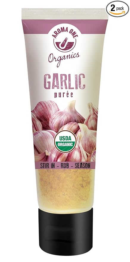 Aroma One Garlic Puree Paste - Organic Herb Concentrate for Cooking, Seasoning & Sauces - Fresh