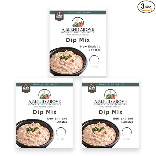 A Blend Above New England Lobster Dip Mix, Variety Pack, 1oz, (3 Pack), Seafood Dip, Gluten-Free