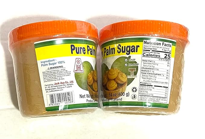 JHC 100% Pure Palm Sugar 14 oz. Product of Thailand (2 Packs)