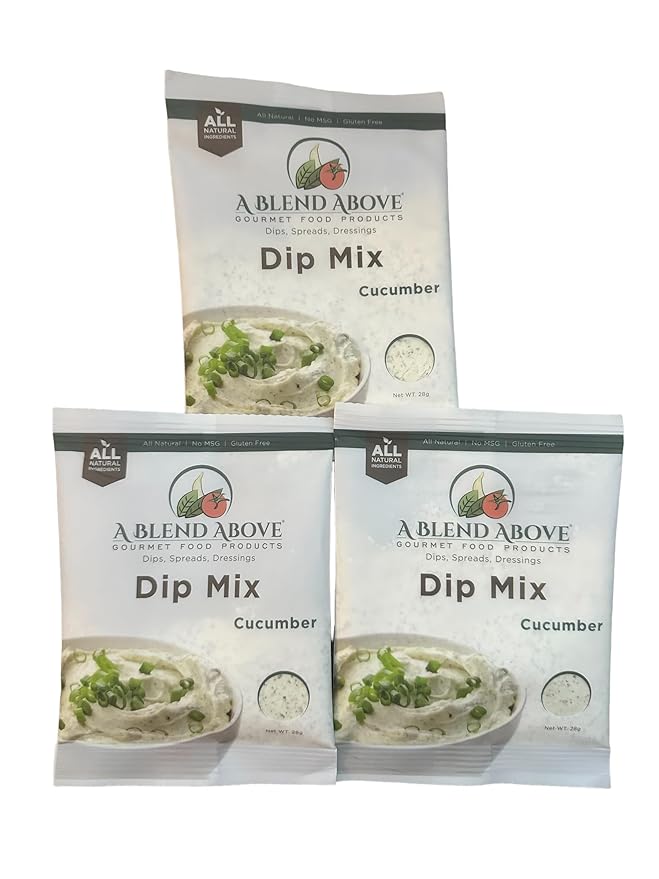 A Blend Above Cucumber Dip Mix, 1 oz, (3 Pack), Gluten-Free, No MSG, All Natural, No Preservatives